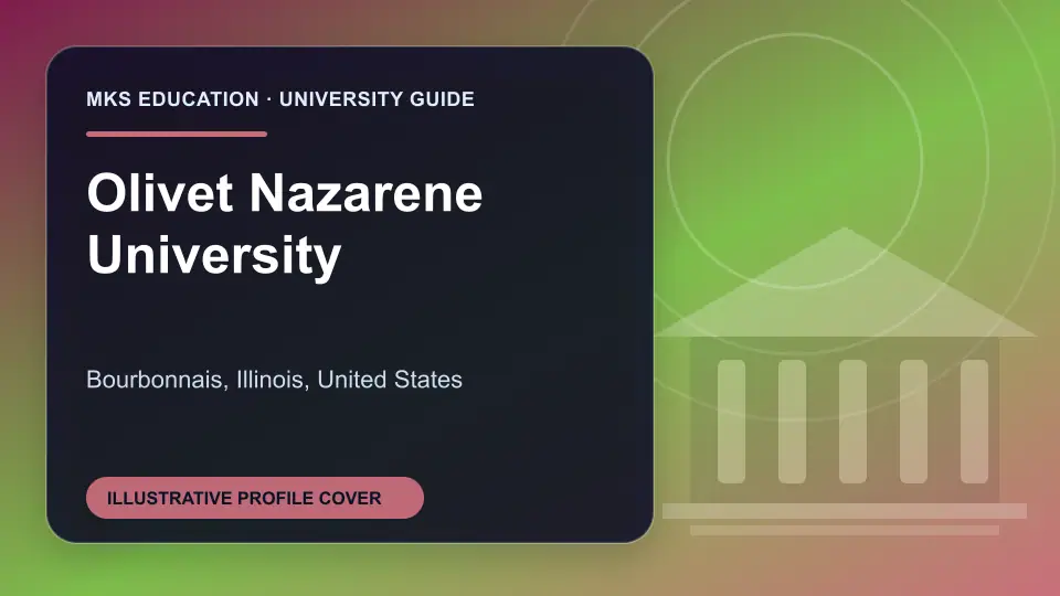 Illustrative MKS Education profile cover for Olivet Nazarene University in the USA