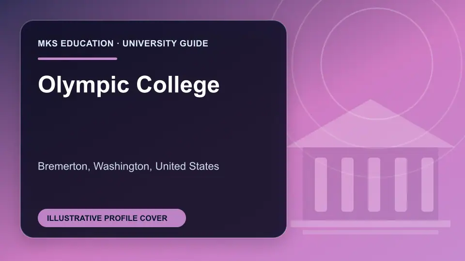 Illustrative MKS Education profile cover for Olympic College in the USA