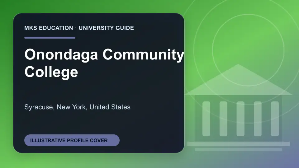 Illustrative MKS Education profile cover for Onondaga Community College in the USA