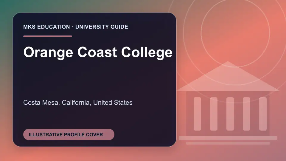Illustrative MKS Education profile cover for Orange Coast College in the USA