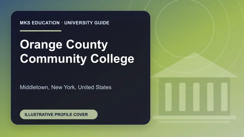 Illustrative MKS Education profile cover for Orange County Community College in the USA