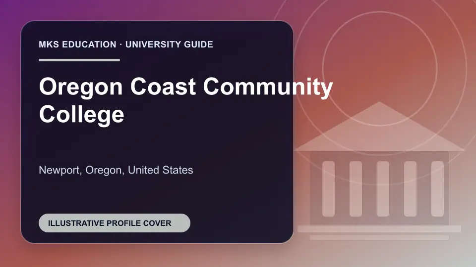 Illustrative MKS Education profile cover for Oregon Coast Community College in the USA