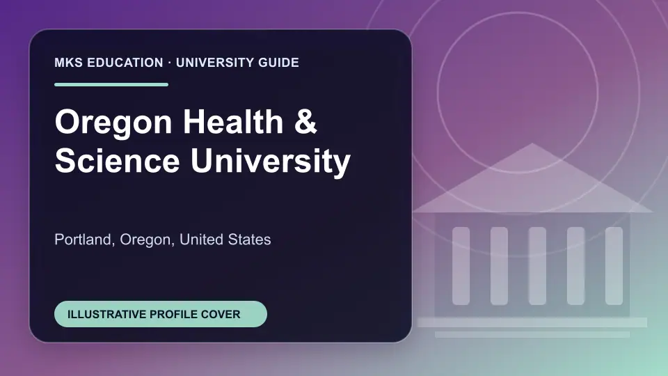 Illustrative MKS Education profile cover for Oregon Health & Science University in the USA