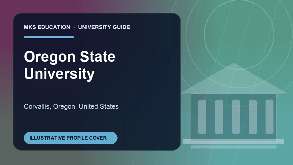 Illustrative MKS Education profile cover for Oregon State University in the USA