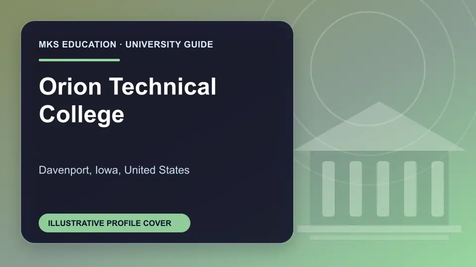 Illustrative MKS Education profile cover for Orion Technical College in the USA
