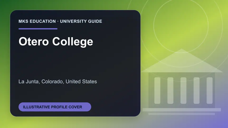 Illustrative MKS Education profile cover for Otero College in the USA