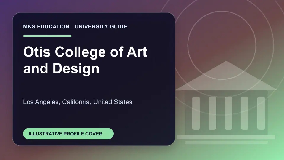 Illustrative MKS Education profile cover for Otis College of Art and Design in the USA