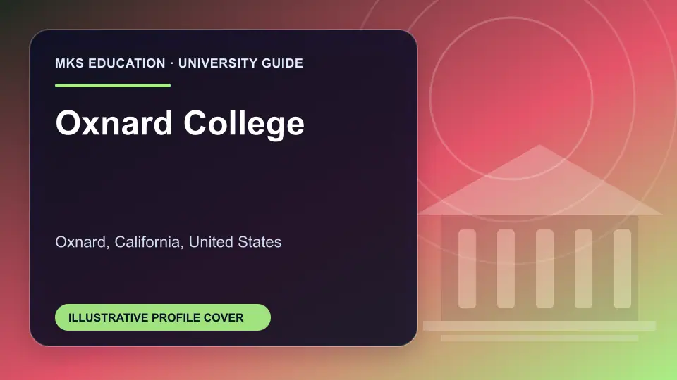 Illustrative MKS Education profile cover for Oxnard College in the USA