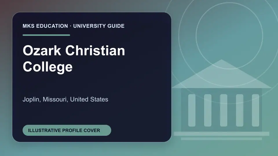 Illustrative MKS Education profile cover for Ozark Christian College in the USA