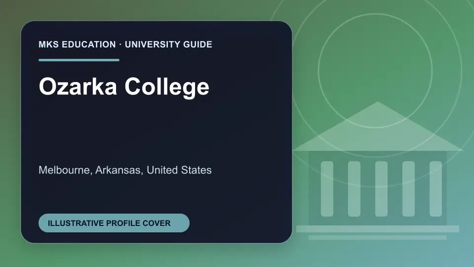 Illustrative MKS Education profile cover for Ozarka College in the USA
