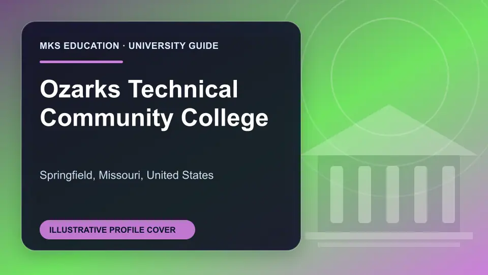 Illustrative MKS Education profile cover for Ozarks Technical Community College in the USA