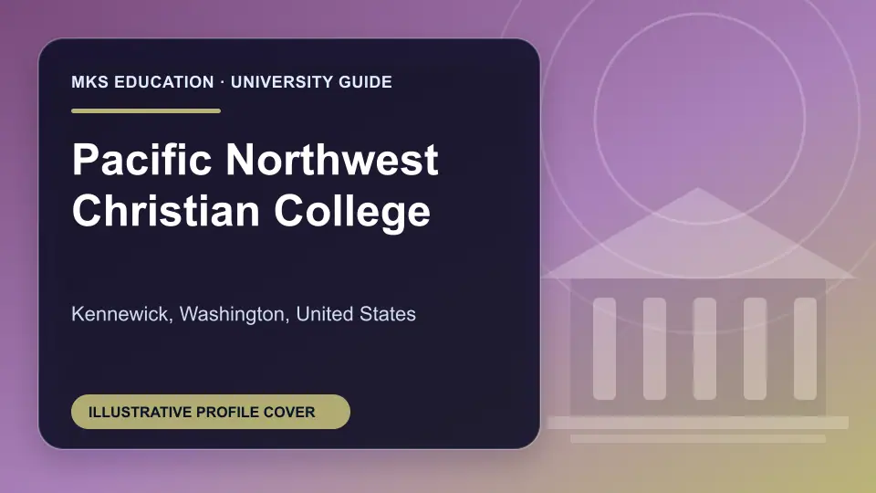 Illustrative MKS Education profile cover for Pacific Northwest Christian College in the USA
