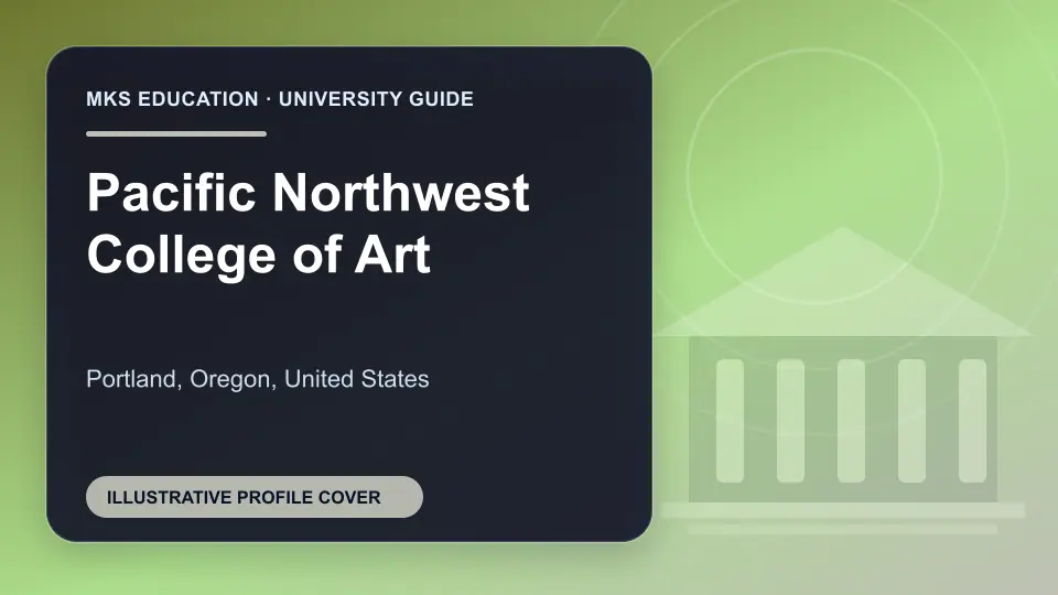 Illustrative MKS Education profile cover for Pacific Northwest College of Art in the USA