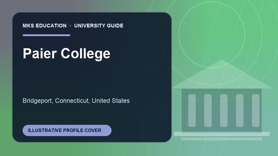 Illustrative MKS Education profile cover for Paier College in the USA