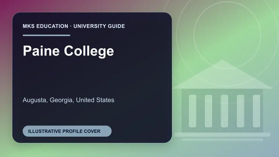 Illustrative MKS Education profile cover for Paine College in the USA