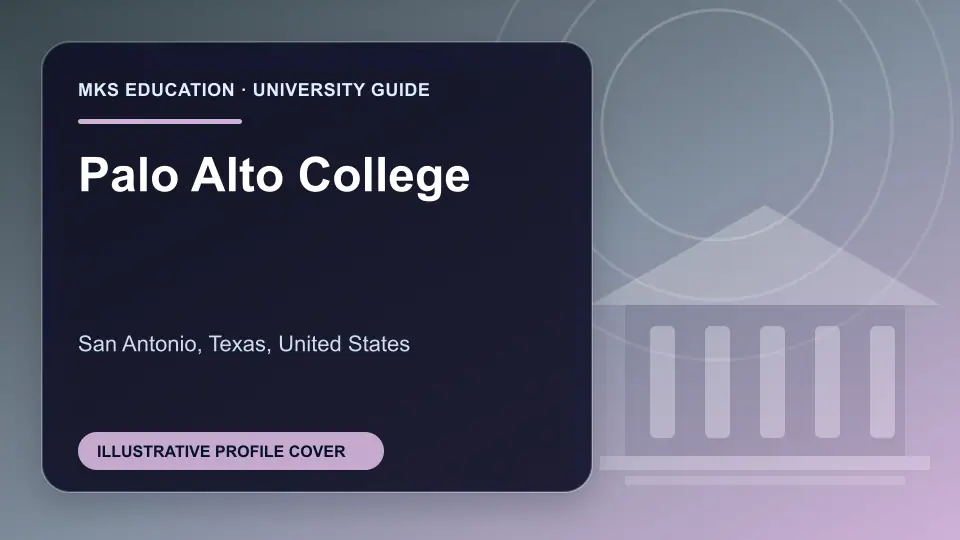 Illustrative MKS Education profile cover for Palo Alto College in the USA