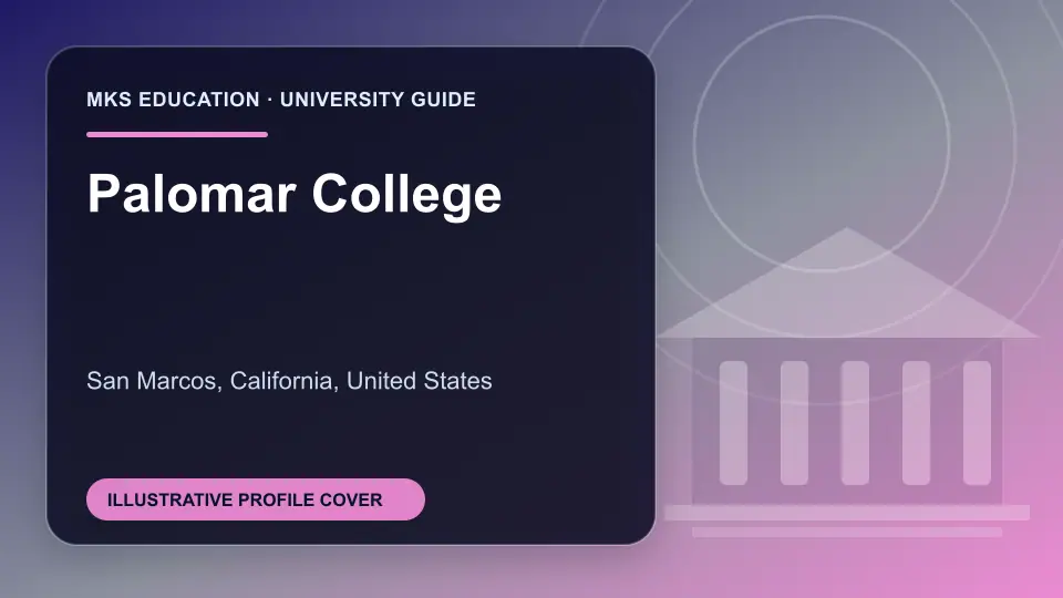 Illustrative MKS Education profile cover for Palomar College in the USA