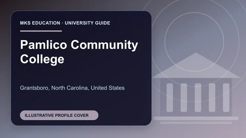 Illustrative MKS Education profile cover for Pamlico Community College in the USA