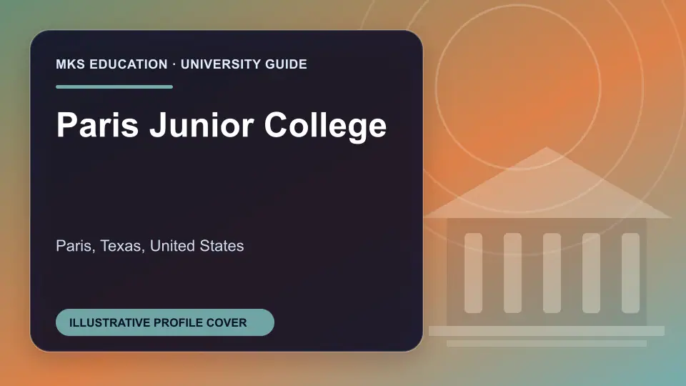 Illustrative MKS Education profile cover for Paris Junior College in the USA