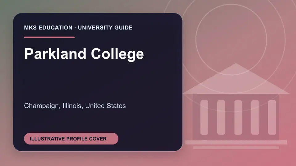 Illustrative MKS Education profile cover for Parkland College in the USA