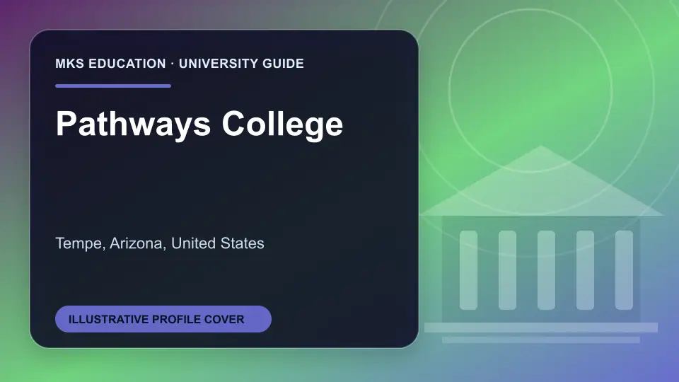 Illustrative MKS Education profile cover for Pathways College in the USA