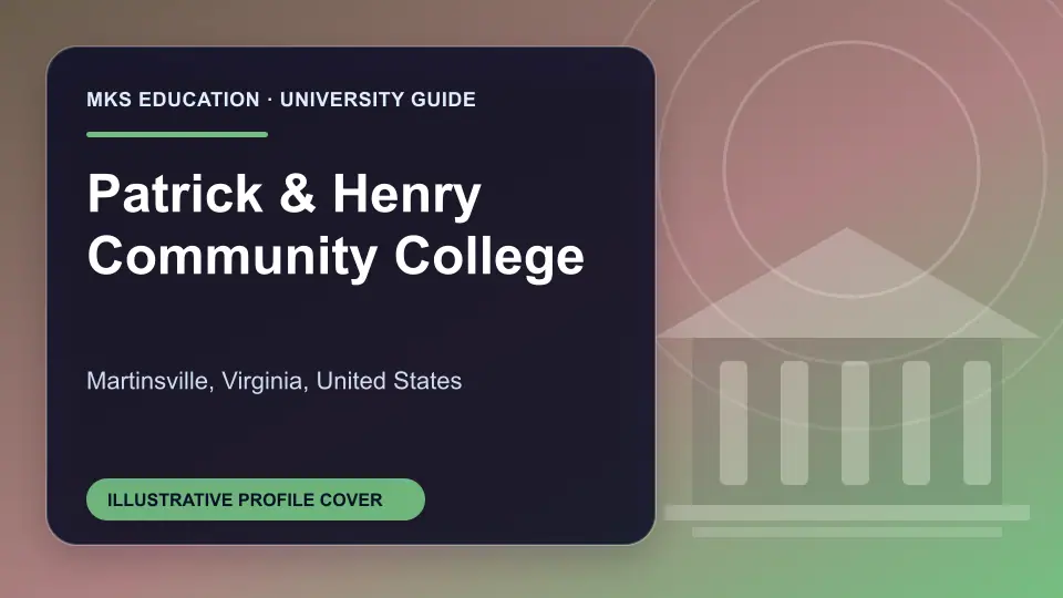 Illustrative MKS Education profile cover for Patrick & Henry Community College in the USA