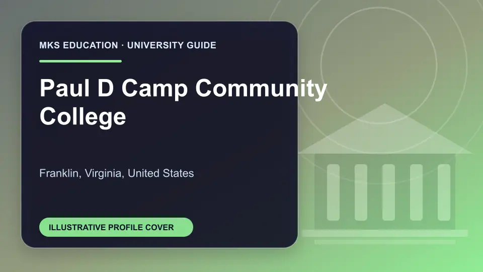 Illustrative MKS Education profile cover for Paul D Camp Community College in the USA