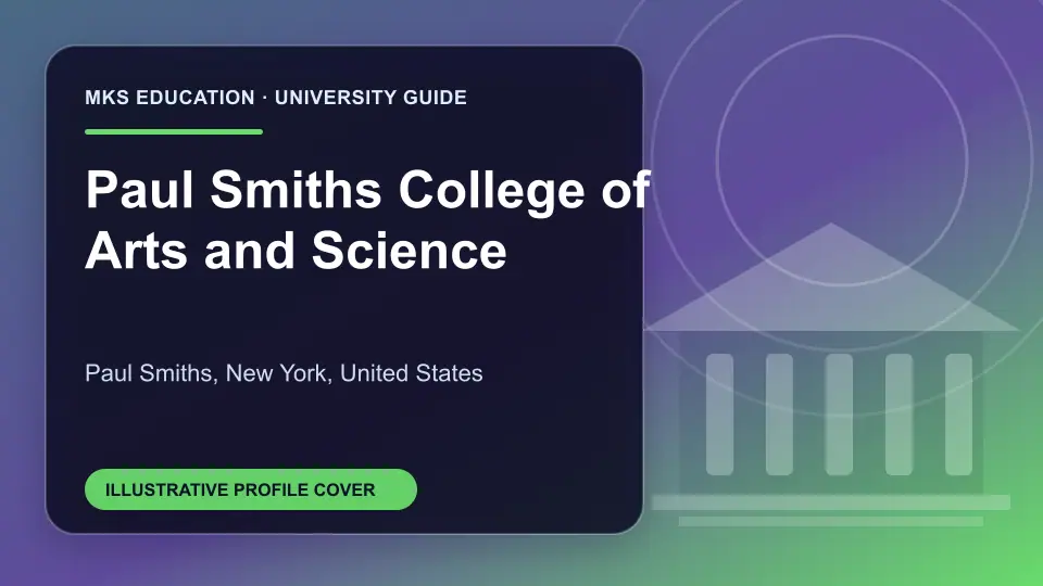 Illustrative MKS Education profile cover for Paul Smiths College of Arts and Science in the USA
