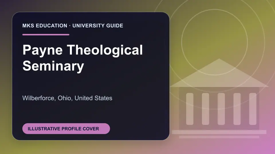 Illustrative MKS Education profile cover for Payne Theological Seminary in the USA