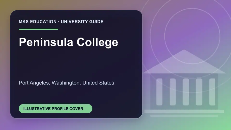Illustrative MKS Education profile cover for Peninsula College in the USA