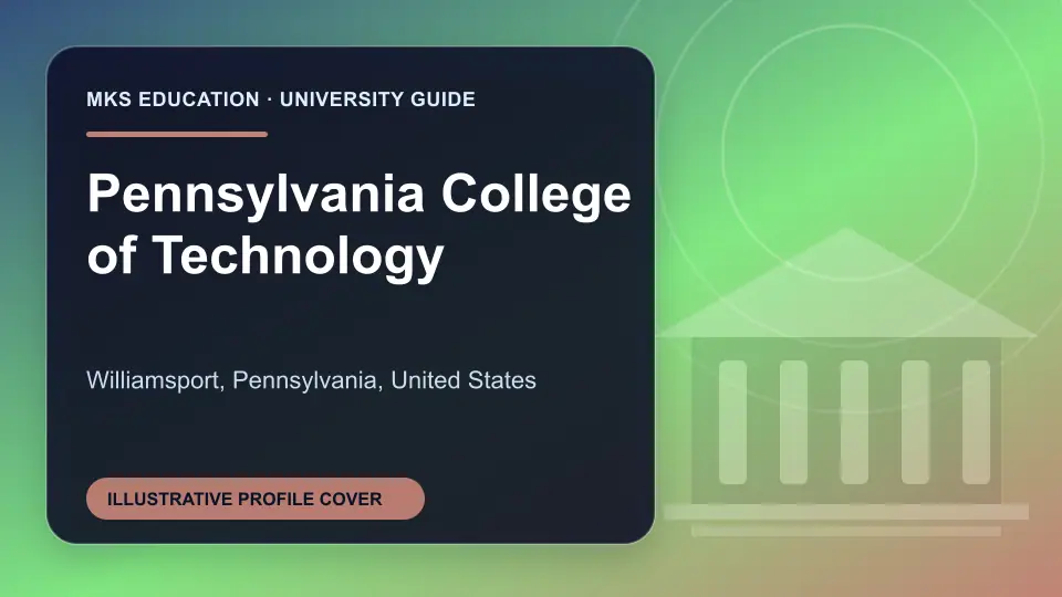 Illustrative MKS Education profile cover for Pennsylvania College of Technology in the USA