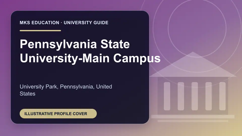 Illustrative MKS Education profile cover for Pennsylvania State University-Main Campus in the USA