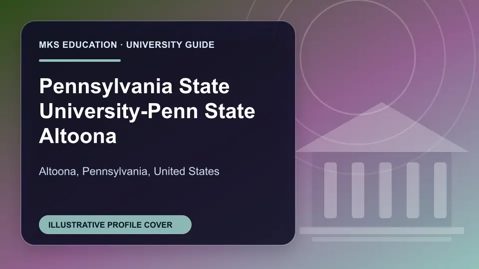 Illustrative MKS Education profile cover for Pennsylvania State University-Penn State Altoona in the USA