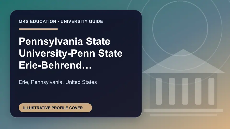 Illustrative MKS Education profile cover for Pennsylvania State University-Penn State Erie-Behrend College in the USA