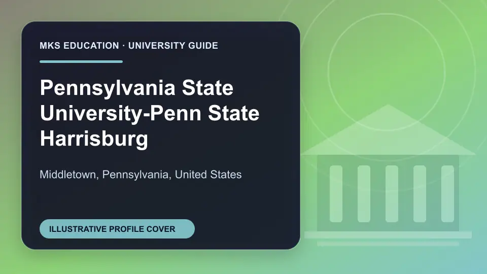 Illustrative MKS Education profile cover for Pennsylvania State University-Penn State Harrisburg in the USA
