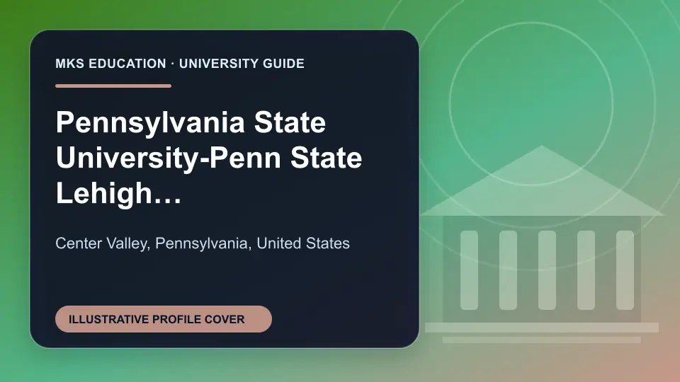 Illustrative MKS Education profile cover for Pennsylvania State University-Penn State Lehigh Valley in the USA