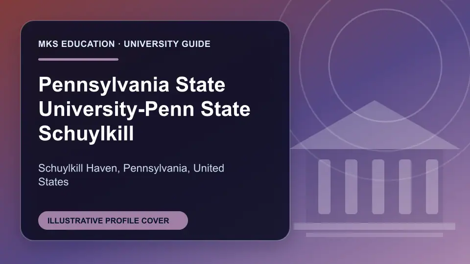 Illustrative MKS Education profile cover for Pennsylvania State University-Penn State Schuylkill in the USA