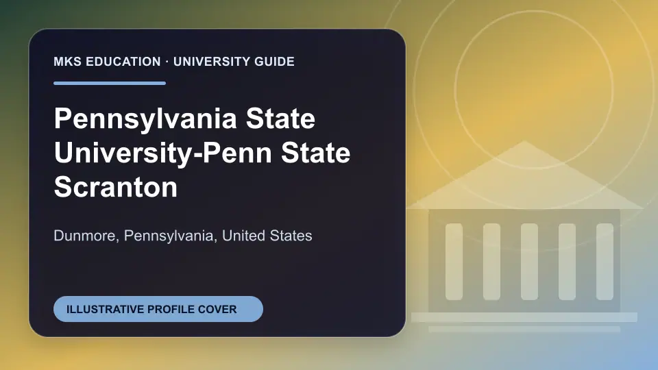 Illustrative MKS Education profile cover for Pennsylvania State University-Penn State Scranton in the USA