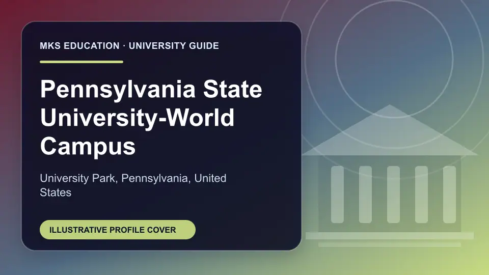 Illustrative MKS Education profile cover for Pennsylvania State University-World Campus in the USA