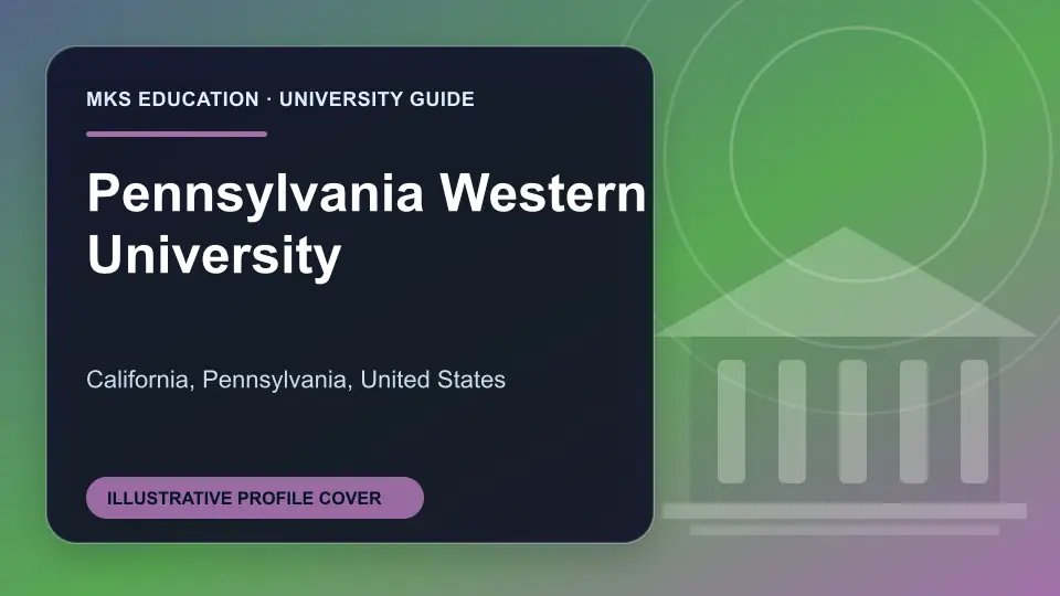 Illustrative MKS Education profile cover for Pennsylvania Western University in the USA