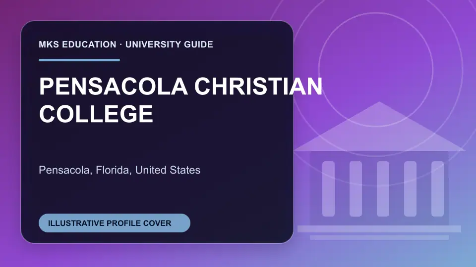 Illustrative MKS Education profile cover for PENSACOLA CHRISTIAN COLLEGE in the USA