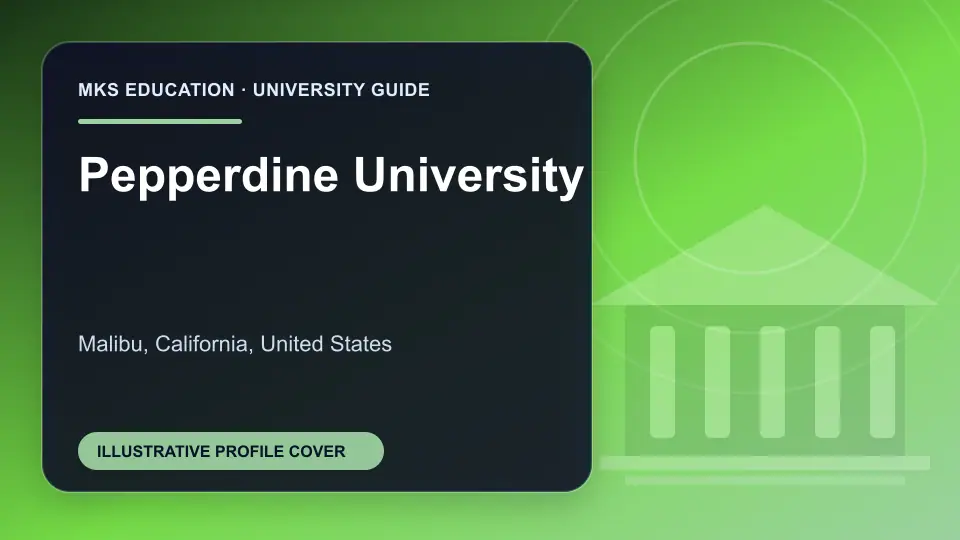 Illustrative MKS Education profile cover for Pepperdine University in the USA