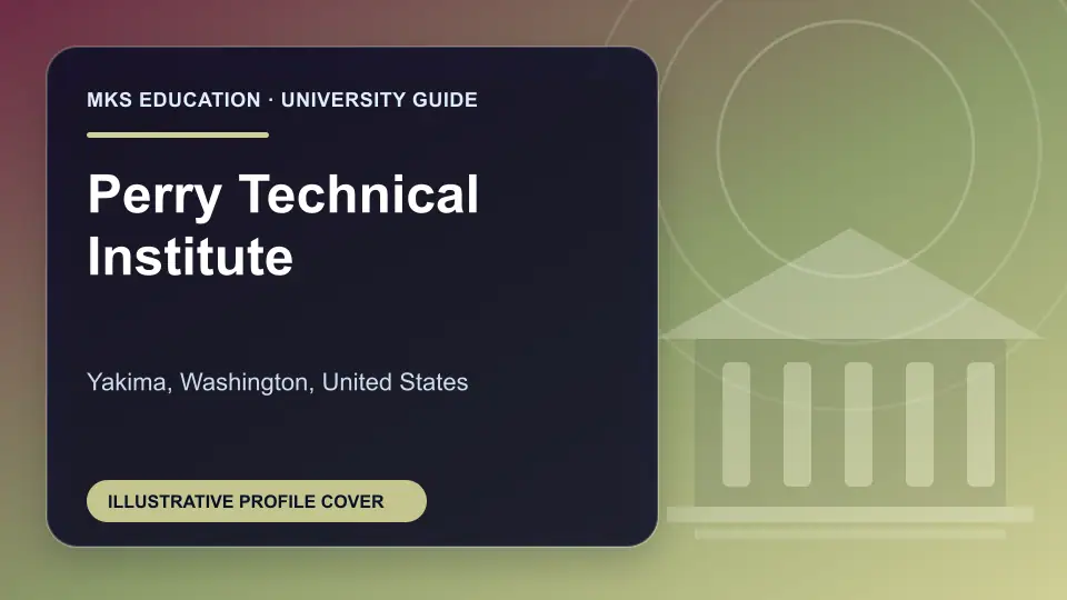 Illustrative MKS Education profile cover for Perry Technical Institute in the USA