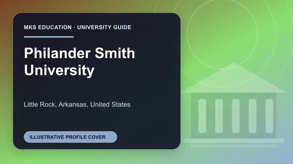 Illustrative MKS Education profile cover for Philander Smith University in the USA