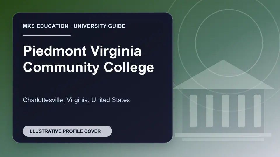 Illustrative MKS Education profile cover for Piedmont Virginia Community College in the USA