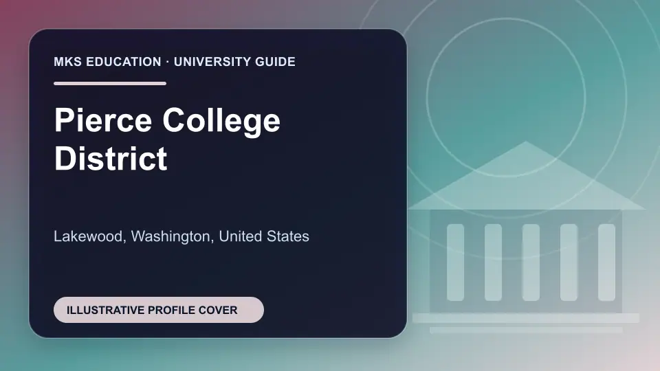 Illustrative MKS Education profile cover for Pierce College District in the USA