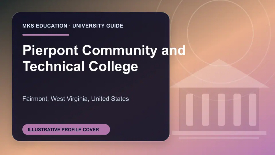 Illustrative MKS Education profile cover for Pierpont Community and Technical College in the USA