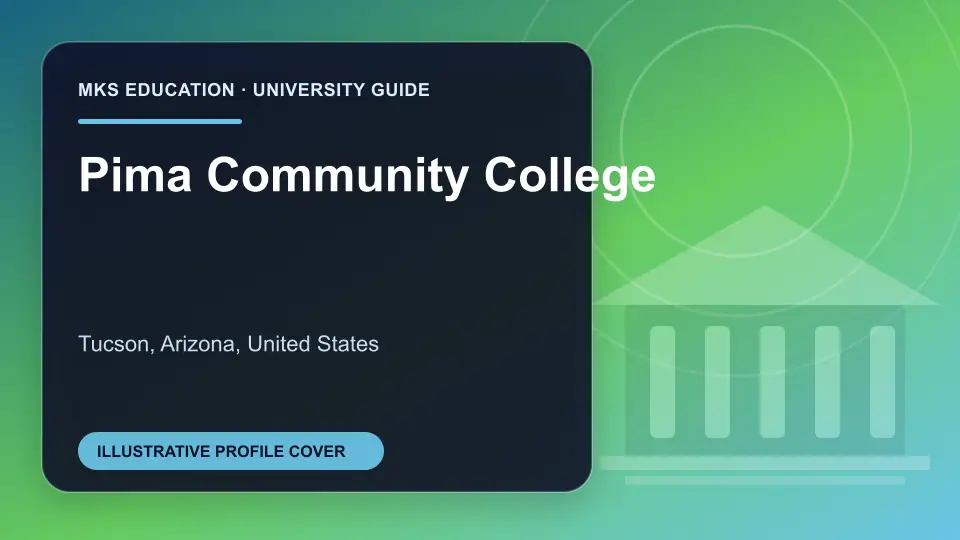 Illustrative MKS Education profile cover for Pima Community College in the USA