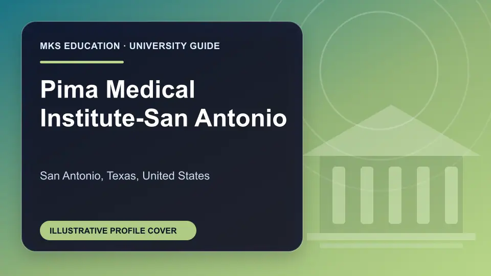 Illustrative MKS Education profile cover for Pima Medical Institute-San Antonio in the USA
