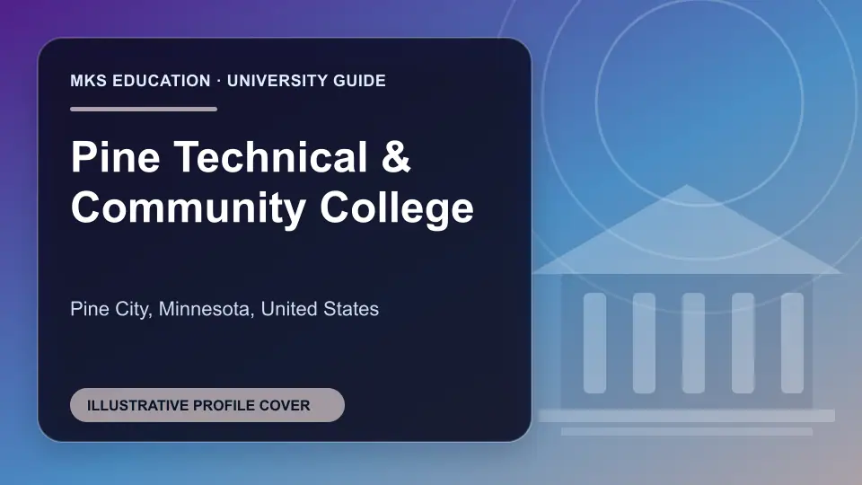 Illustrative MKS Education profile cover for Pine Technical & Community College in the USA